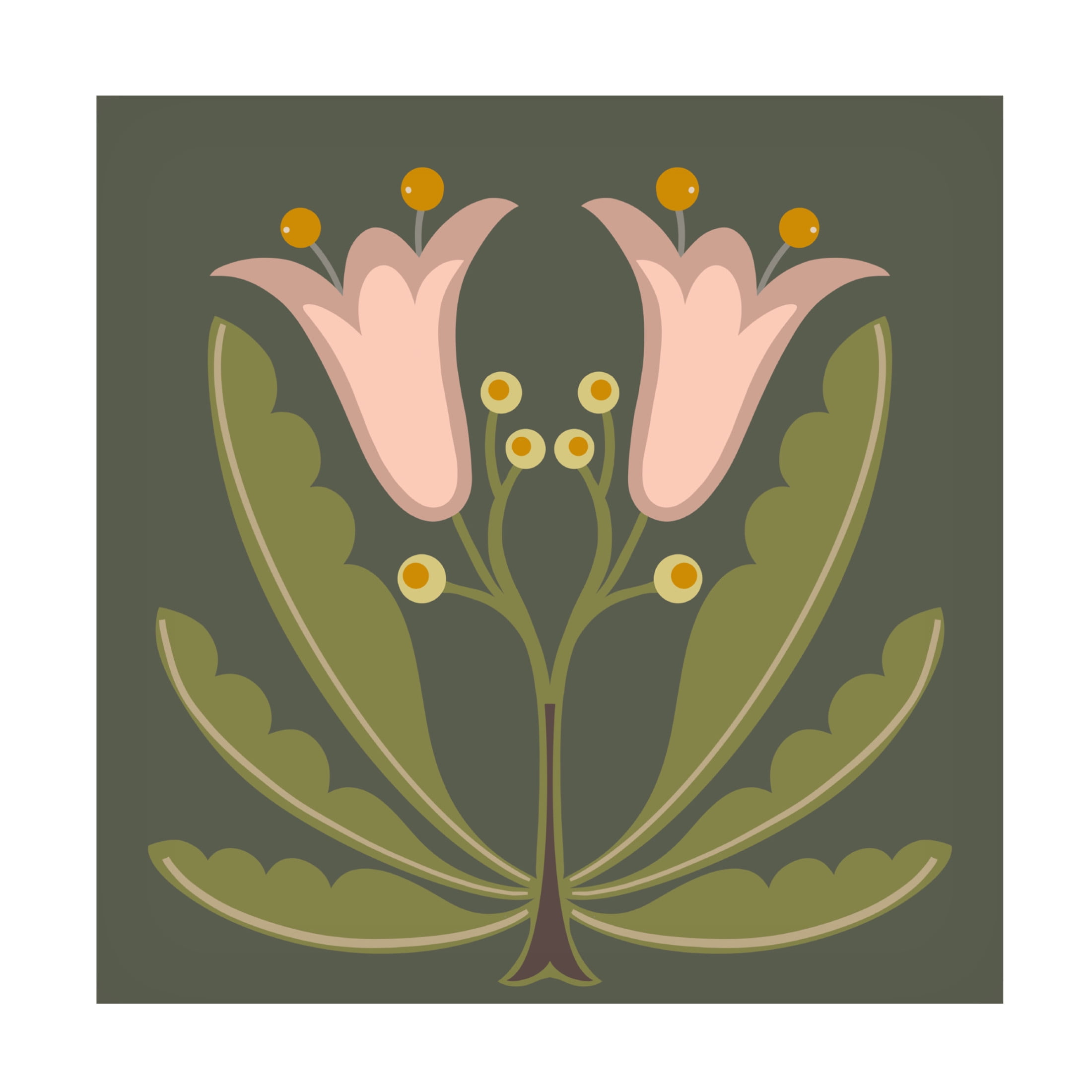 Trademark Fine Art Regina Moore Graphic Folk Flower II Canvas Wall Art