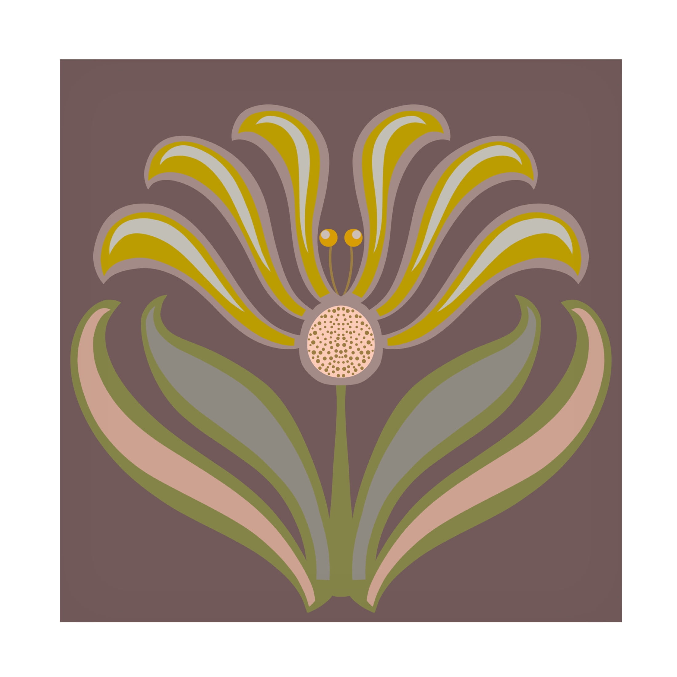 Trademark Fine Art Regina Moore  Graphic Folk Flower IV Canvas Wall Art