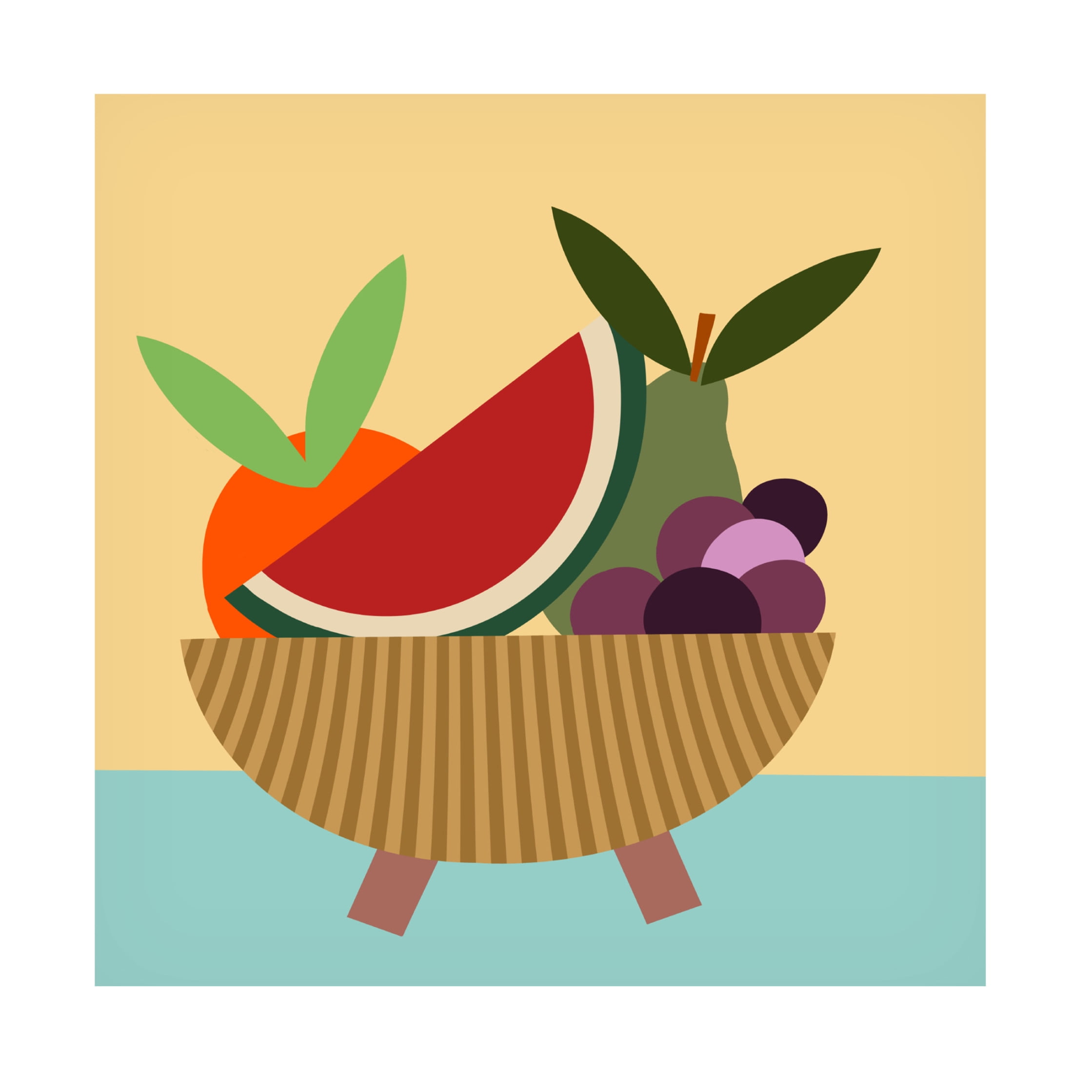 Trademark Fine Art Regina Moore Graphic Fruit Bowl V Canvas Wall Art