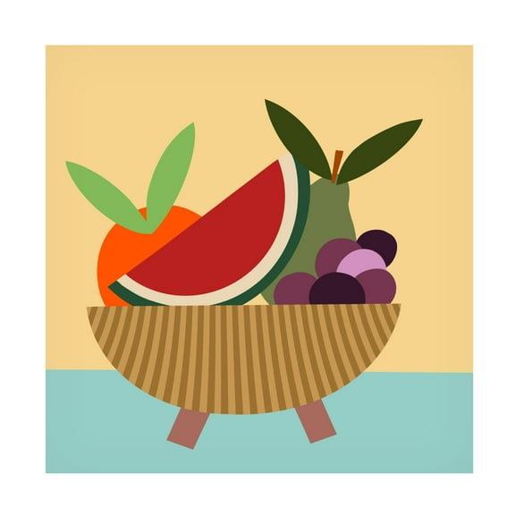 Trademark Fine Art Regina Moore Graphic Fruit Bowl V Canvas Wall Art