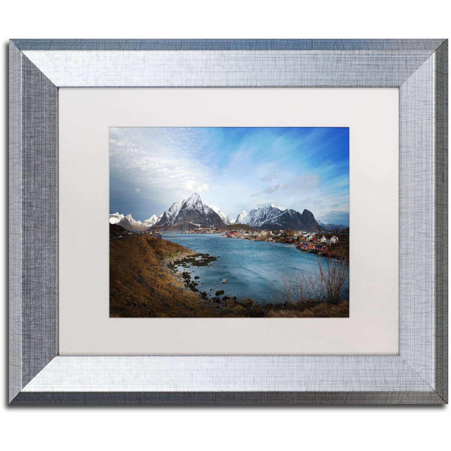 Trademark Fine Art "Reine - Norway" Canvas Art by Philippe Sainte-Laudy, White Matte, Silver Frame