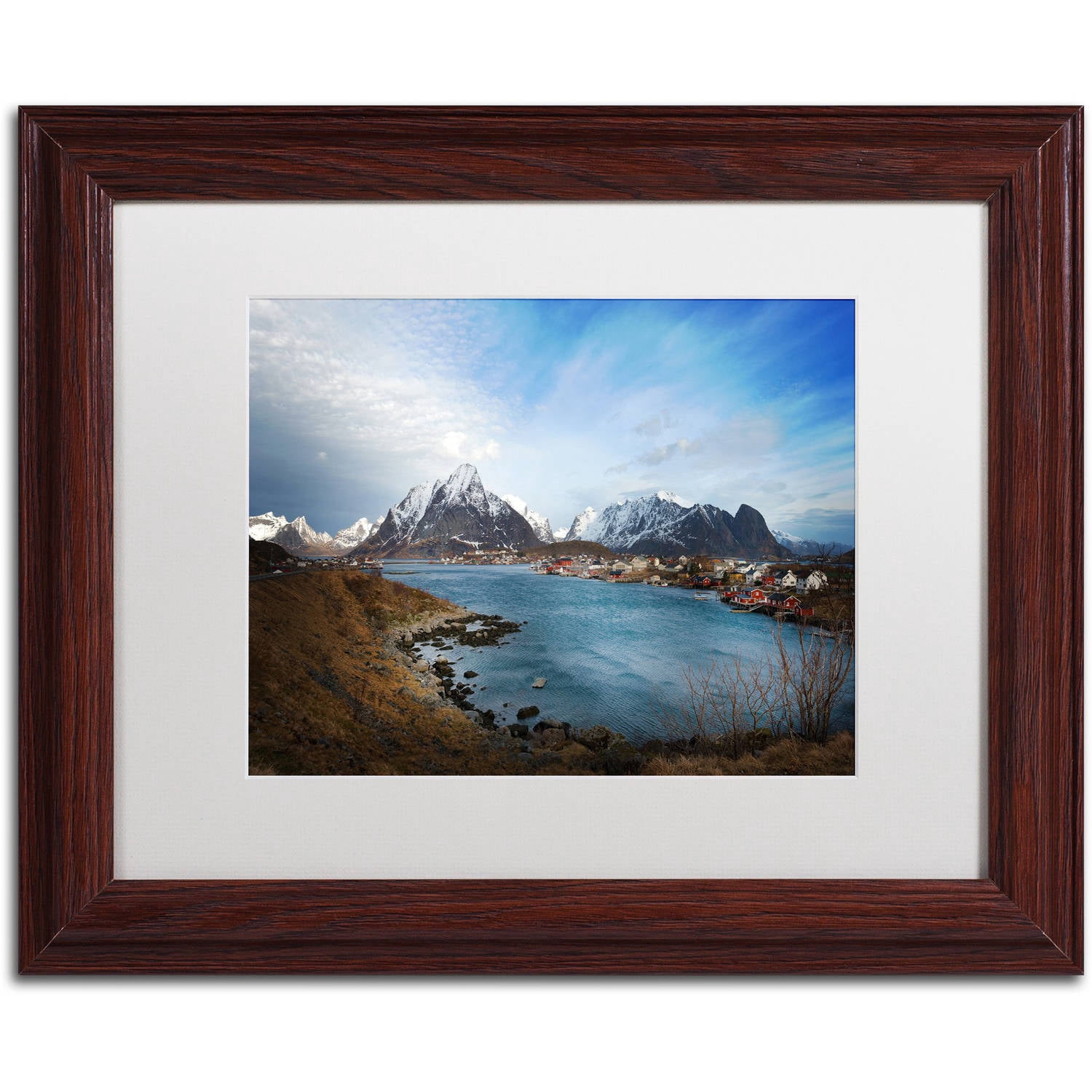 Trademark Fine Art "Reine - Norway" Canvas Art by Philippe Sainte-Laudy, White Matte, Wood Frame