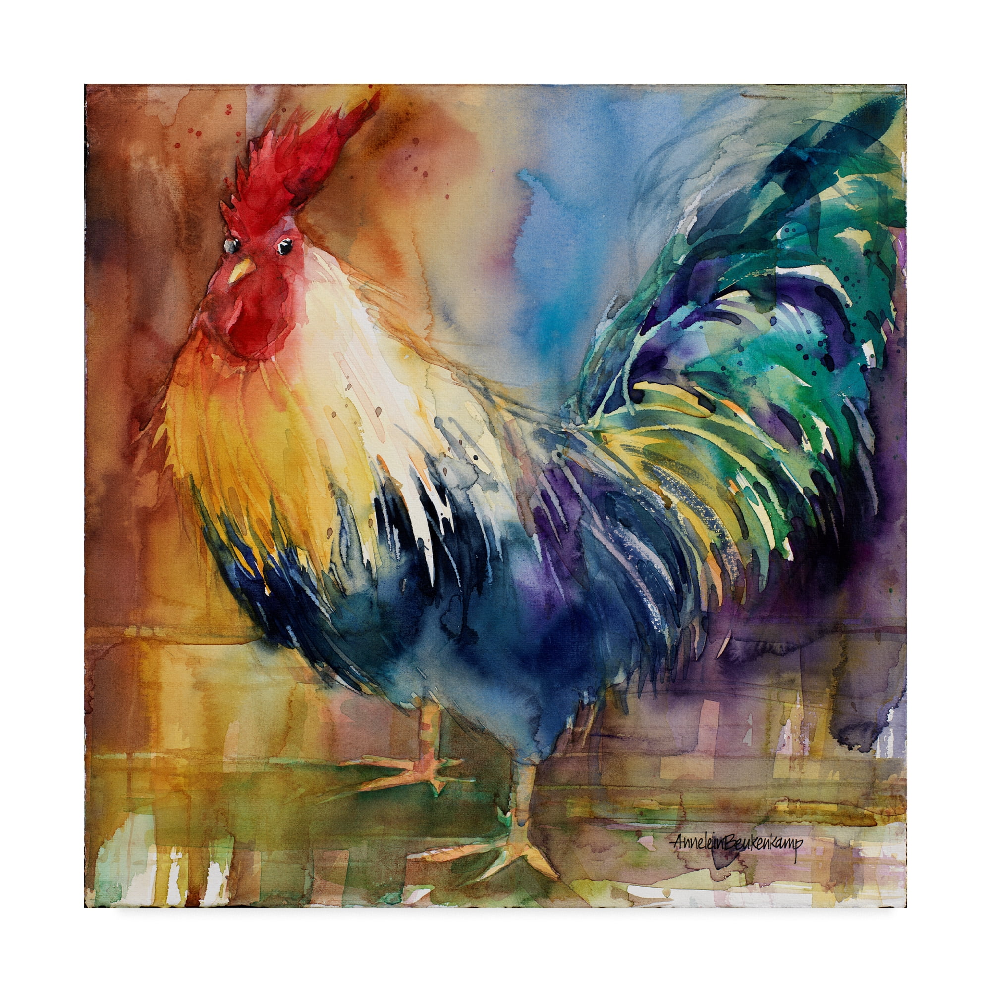 Trademark Fine Art 'Renegade Rooster' Canvas Art by Annelein Beukenkamp