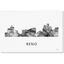 Trademark Fine Art 'Reno Nevada Skyline WB-BW' Canvas Art by Marlene Watson