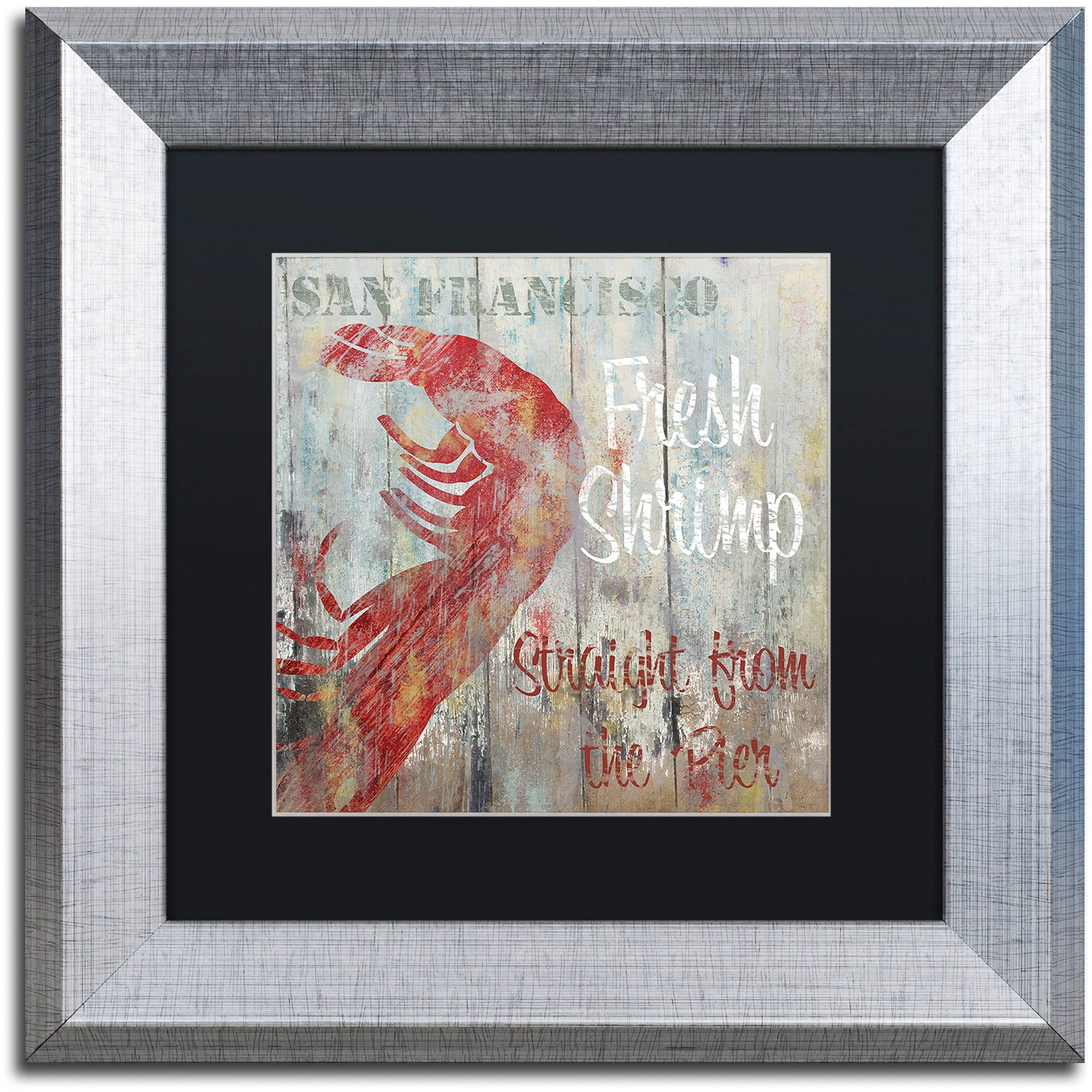 Trademark Fine Art "Restaurant Seafood I" Canvas Art by Color Bakery Black Matte, Silver Frame