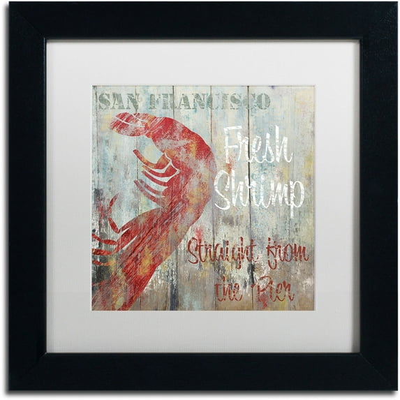 Trademark Fine Art "Restaurant Seafood I" Canvas Art by Color Bakery White Matte, Black Frame