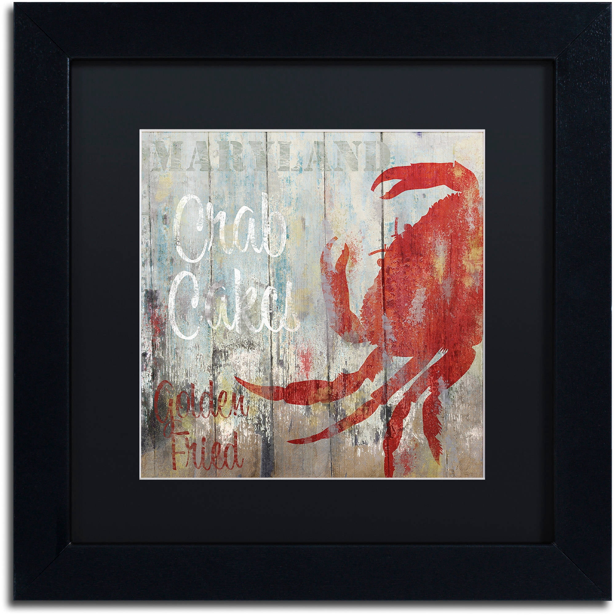 Trademark Fine Art "Restaurant Seafood II" Canvas Art by Color Bakery Black Matte, Black Frame