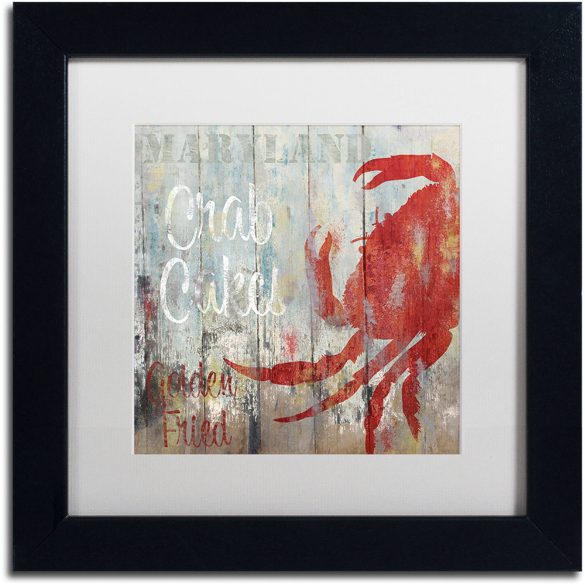 Trademark Fine Art "Restaurant Seafood II" Canvas Art by Color Bakery White Matte, Black Frame