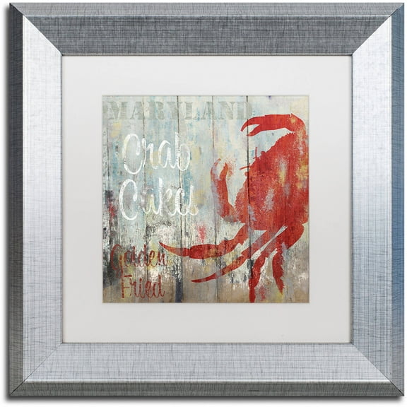 Trademark Fine Art "Restaurant Seafood II" Canvas Art by Color Bakery White Matte, Silver Frame