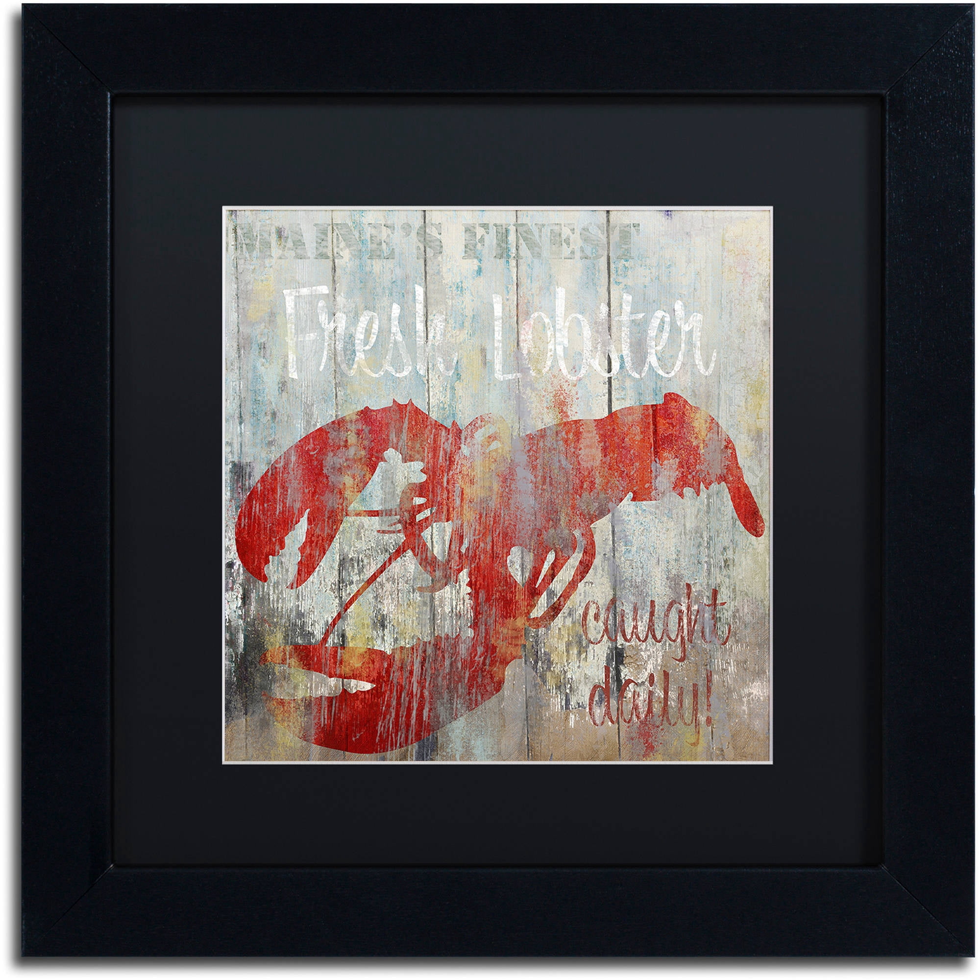 Trademark Fine Art "Restaurant Seafood III" Canvas Art by Color Bakery Black Matte, Black Frame