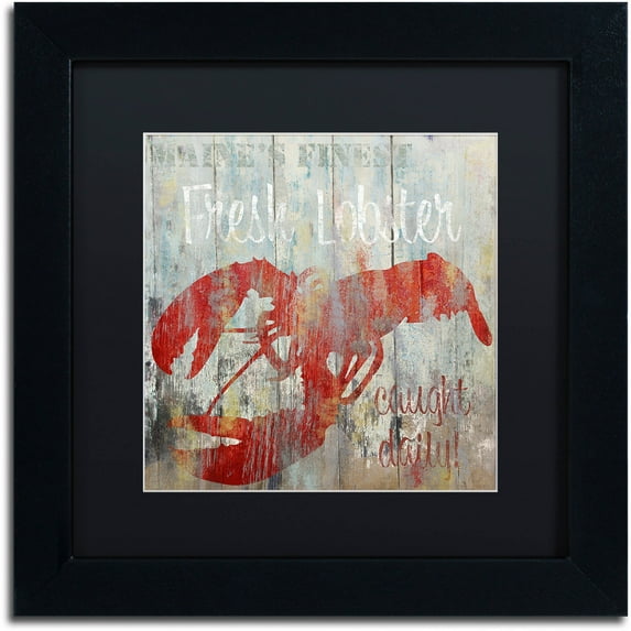 Trademark Fine Art "Restaurant Seafood III" Canvas Art by Color Bakery Black Matte, Black Frame