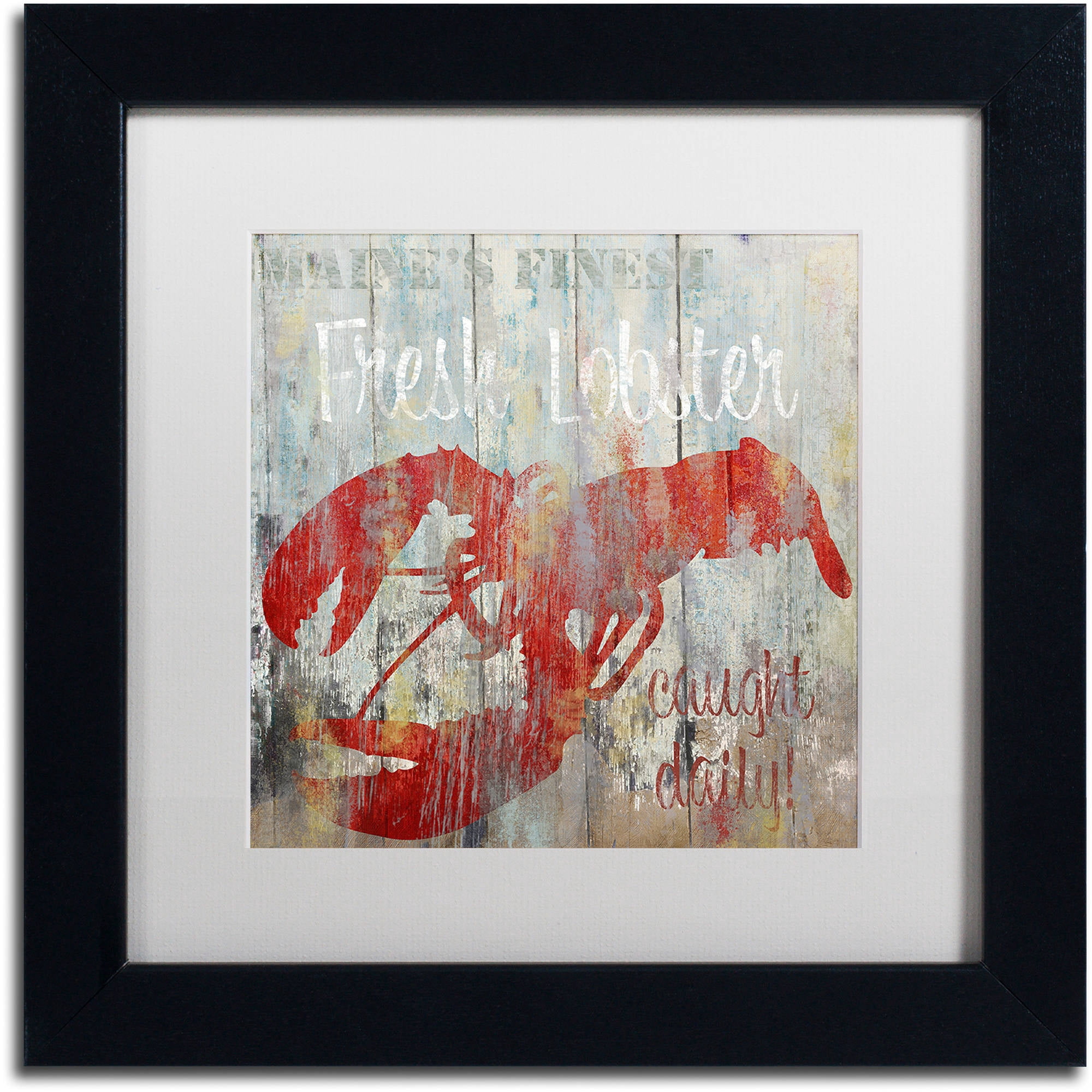 Trademark Fine Art "Restaurant Seafood III" Canvas Art by Color Bakery White Matte, Black Frame