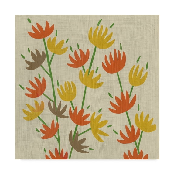 Trademark Fine Art 'Retro Blossoms IV' Canvas Art by Chariklia Zarris