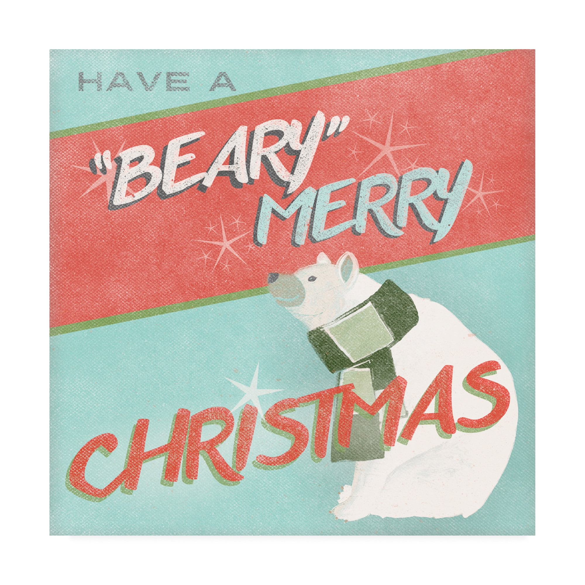 Trademark Fine Art 'Retro Christmas II' Canvas Art by June Erica Vess