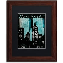 Trademark Fine Art "Retro Cities I" Canvas Art by Color Bakery Black Matte, Wood Frame