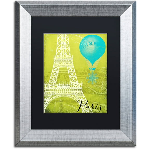 Trademark Fine Art "Retro Cities III" Canvas Art by Color Bakery Black Matte, Silver Frame