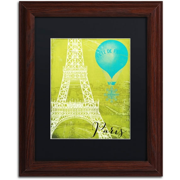Trademark Fine Art "Retro Cities III" Canvas Art by Color Bakery Black Matte, Wood Frame