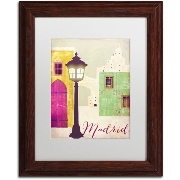 Trademark Fine Art "Retro Cities IV" Canvas Art by Color Bakery White Matte, Wood Frame