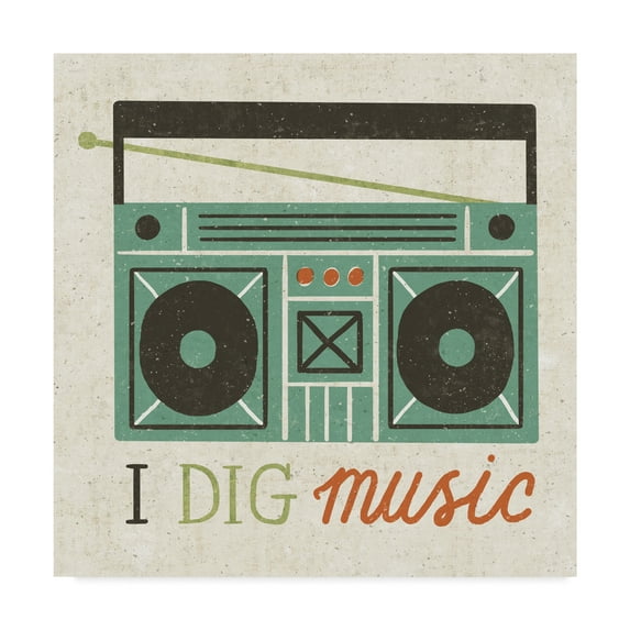 Trademark Fine Art 'Retro Desktop Boom Box' Canvas Art by Michael Mullan