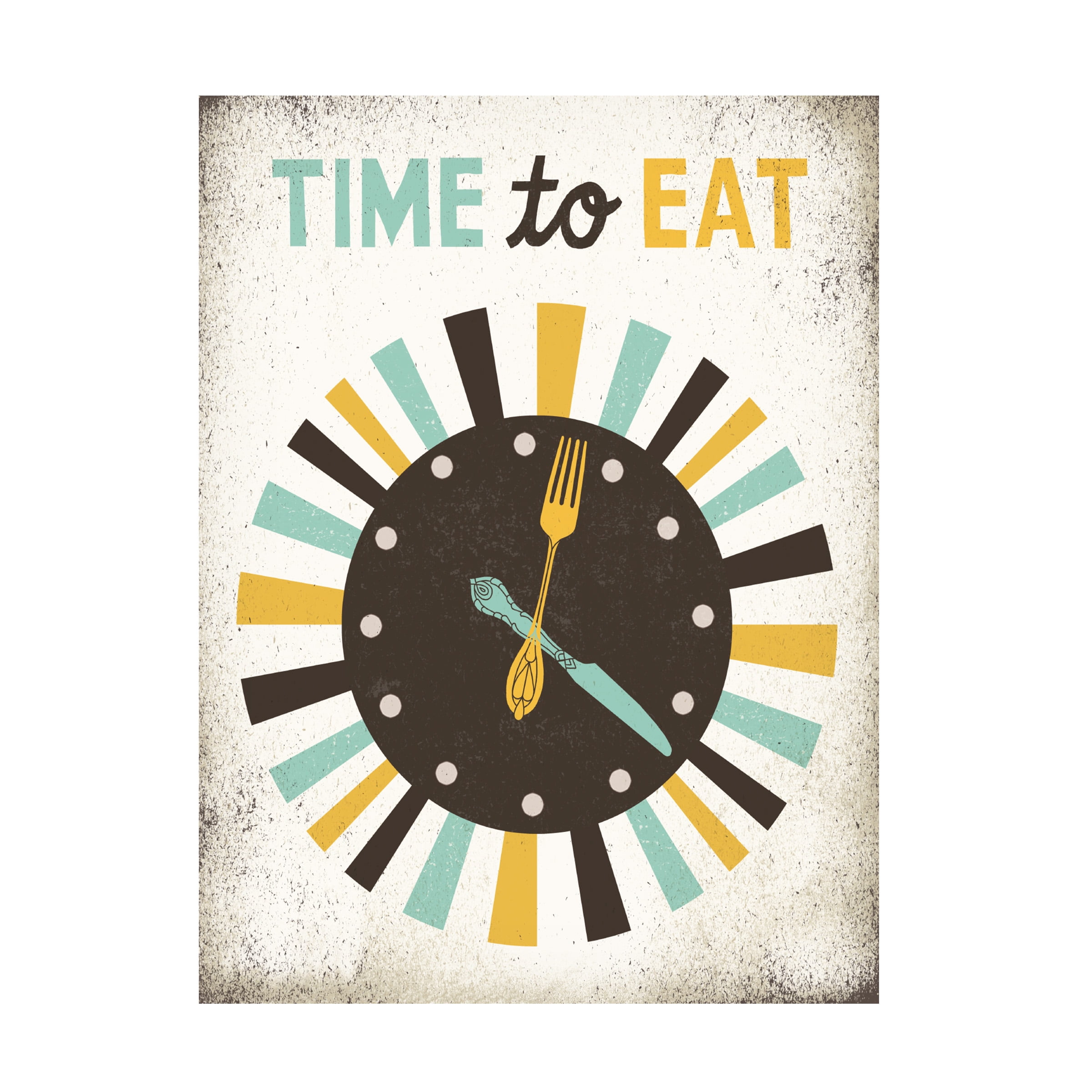 Trademark Fine Art 'Retro Diner Time to Eat Clock' Canvas Art by Michael Mullan