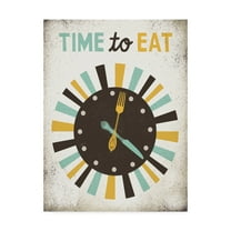 Trademark Fine Art 'Retro Diner Time to Eat Clock' Canvas Art by Michael Mullan