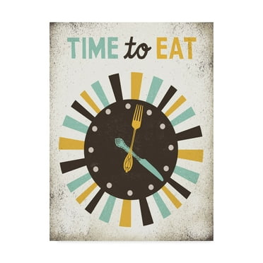 Trademark Fine Art 'Retro Diner Time to Eat Clock' Canvas Art by Michael Mullan