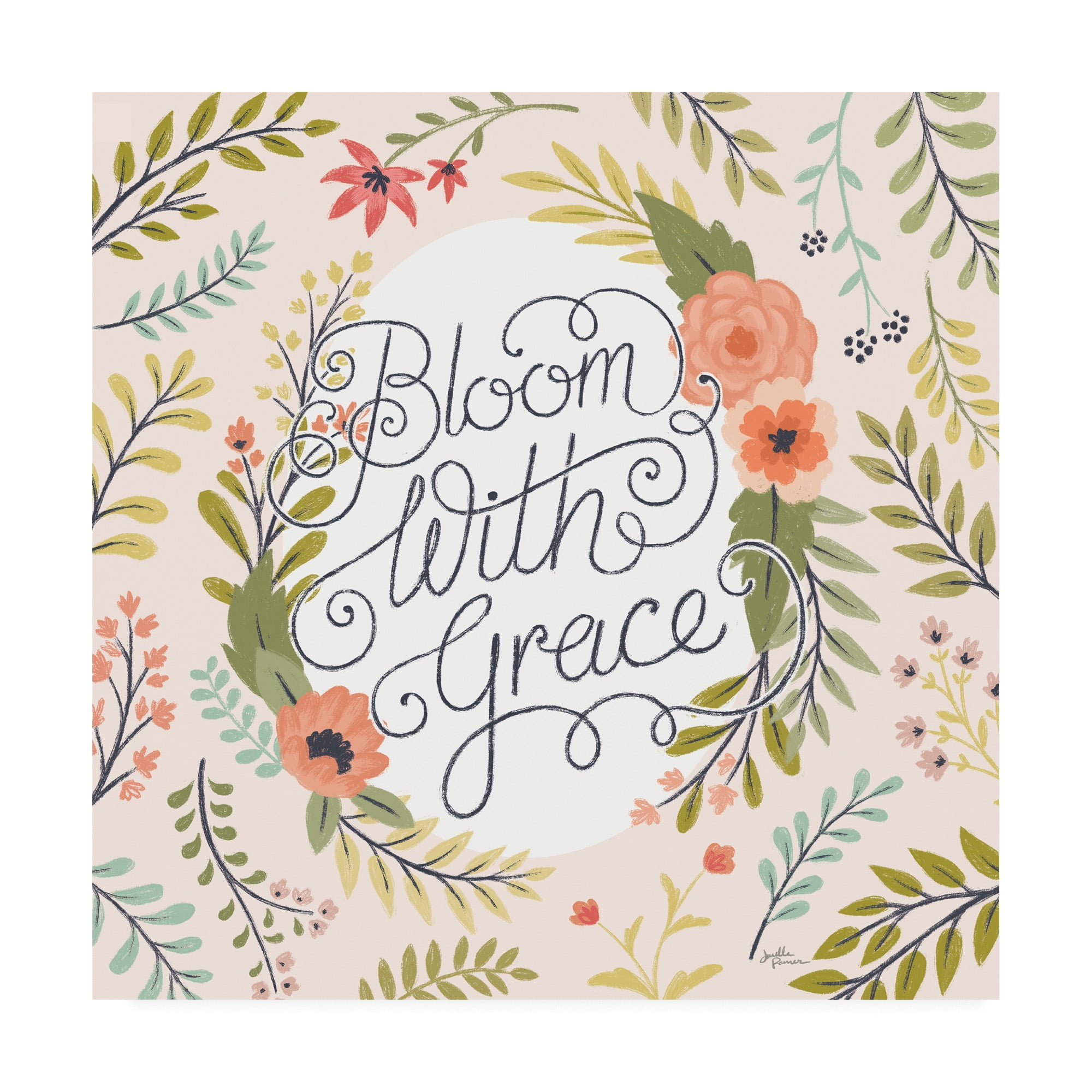 Trademark Fine Art 'Retro Garden II - Bloom with Grace Pale Blush' Canvas Art by Janelle Penner