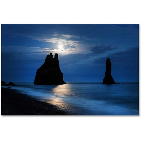 Trademark Fine Art 'Reynisdrangar Moonlight' Canvas Art by Philippe Sainte-Laudy