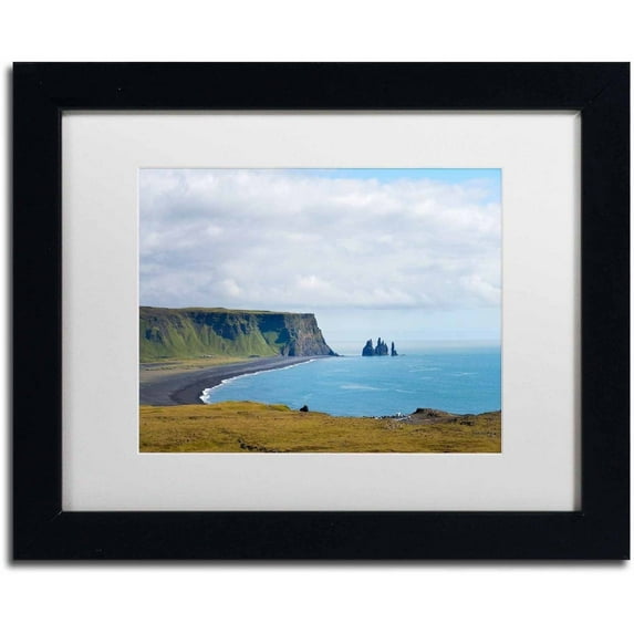 Trademark Fine Art 'Reynisfjara Beach' Canvas Art by Philippe Sainte-Laudy, White Matte, Black Frame