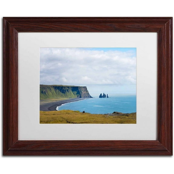 Trademark Fine Art 'Reynisfjara Beach' Canvas Art by Philippe Sainte-Laudy, White Matte, Wood Frame