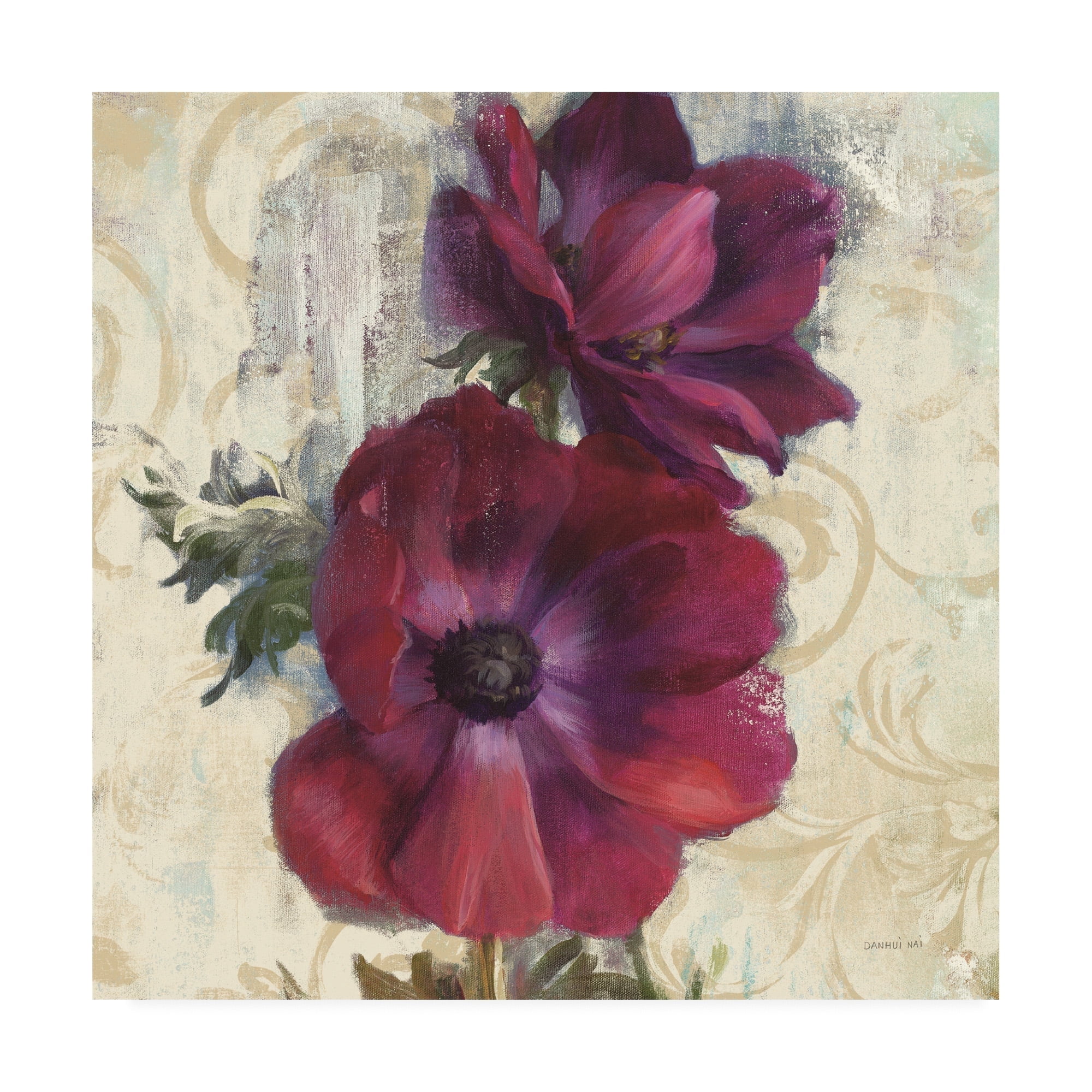 Trademark Fine Art 'Rich Anemones I on Ivory' Canvas Art by Danhui Nai