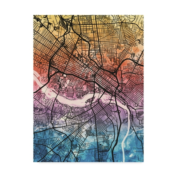 Trademark Fine Art 'Richmond Virgina City Map IV' Canvas Art by Michael Tompsett