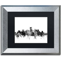 Trademark Fine Art "Richmond Virginia Skyline B&W" Canvas Art by Michael Tompsett, Black Matte, Silver Frame