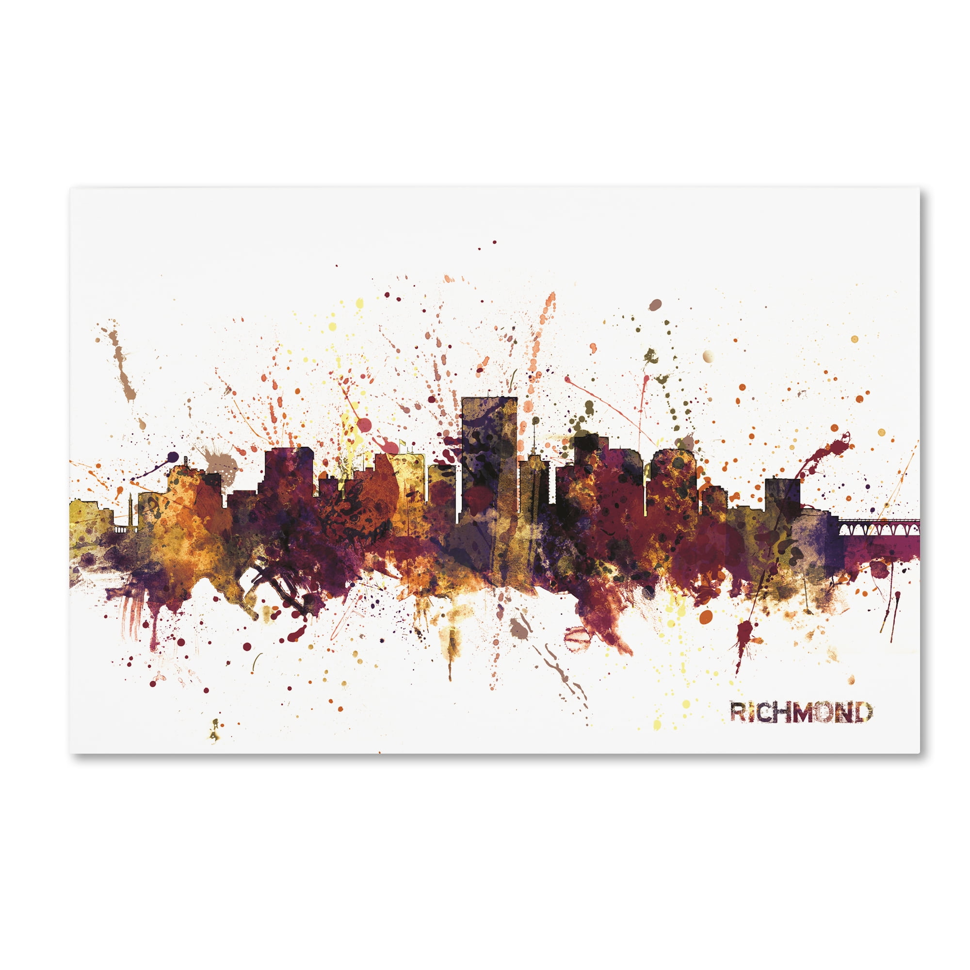 Trademark Fine Art 'Richmond Virginia Skyline III' Canvas Art by Michael Tompsett