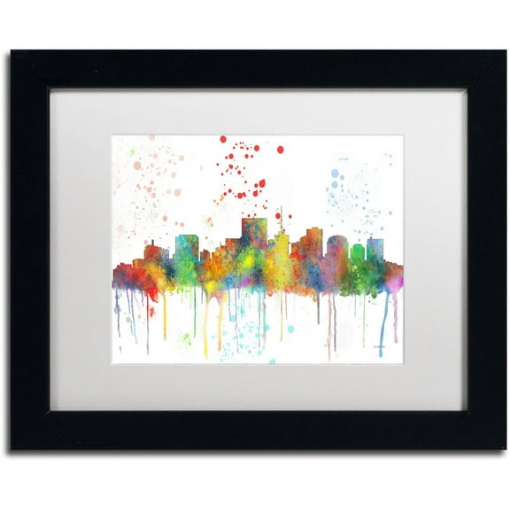 Trademark Fine Art "Richmond Virginia Skyline Mclr-1" Canvas Art by Marlene Watson, White Matte, Black Frame