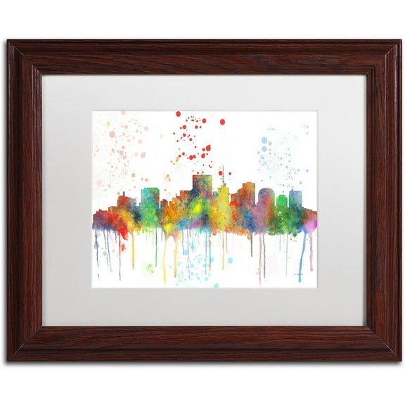 Trademark Fine Art "Richmond Virginia Skyline Mclr-1" Canvas Art by Marlene Watson, White Matte, Wood Frame