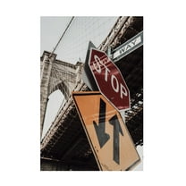Trademark Fine Art Rikard Martin Brooklyn Bridge Stop Canvas Wall Art