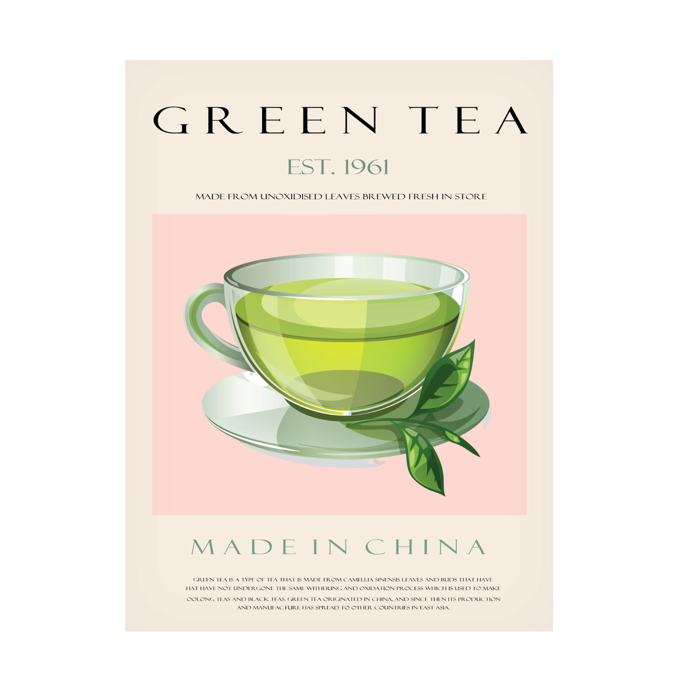 Trademark Fine Art Rikke Londager Boisen Green Tea Est. 1961 Canvas Wall Art