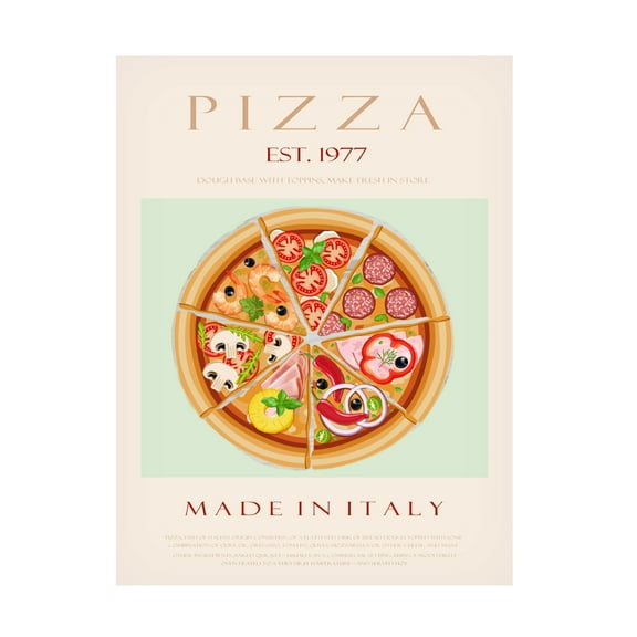Trademark Fine Art Rikke Londager Boisen Pizza est. 1977 Canvas Wall Art