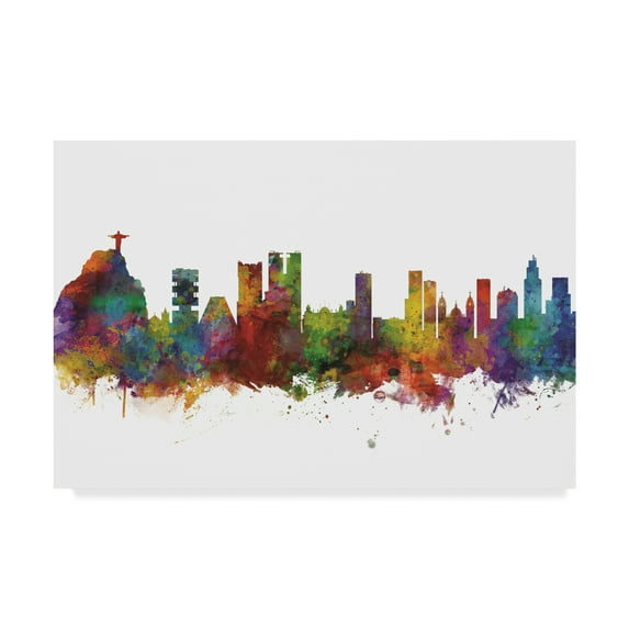 Trademark Fine Art 'Rio de Janeiro Skyline Brazil II' Canvas Art by Michael Tompsett