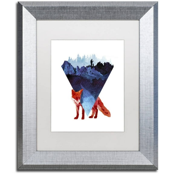 Trademark Fine Art 'Risky Road' Canvas Art by Robert Farkas, White Matte, Silver Frame