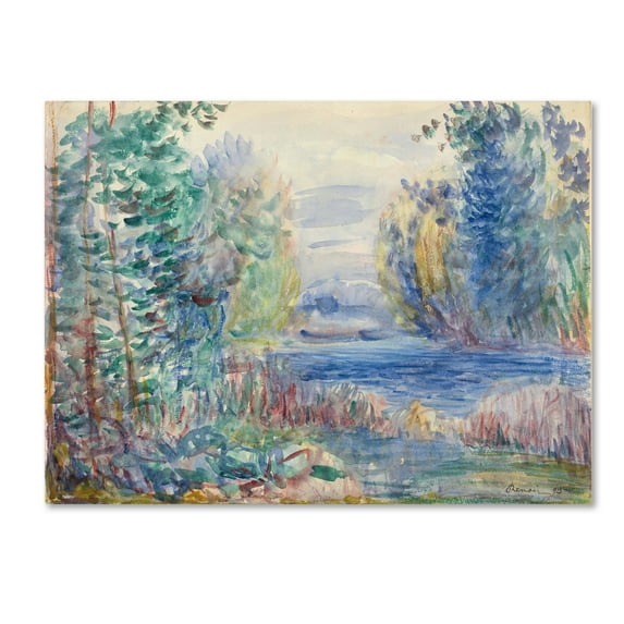 Trademark Fine Art 'River Landscape 1890' Canvas Art by Renoir