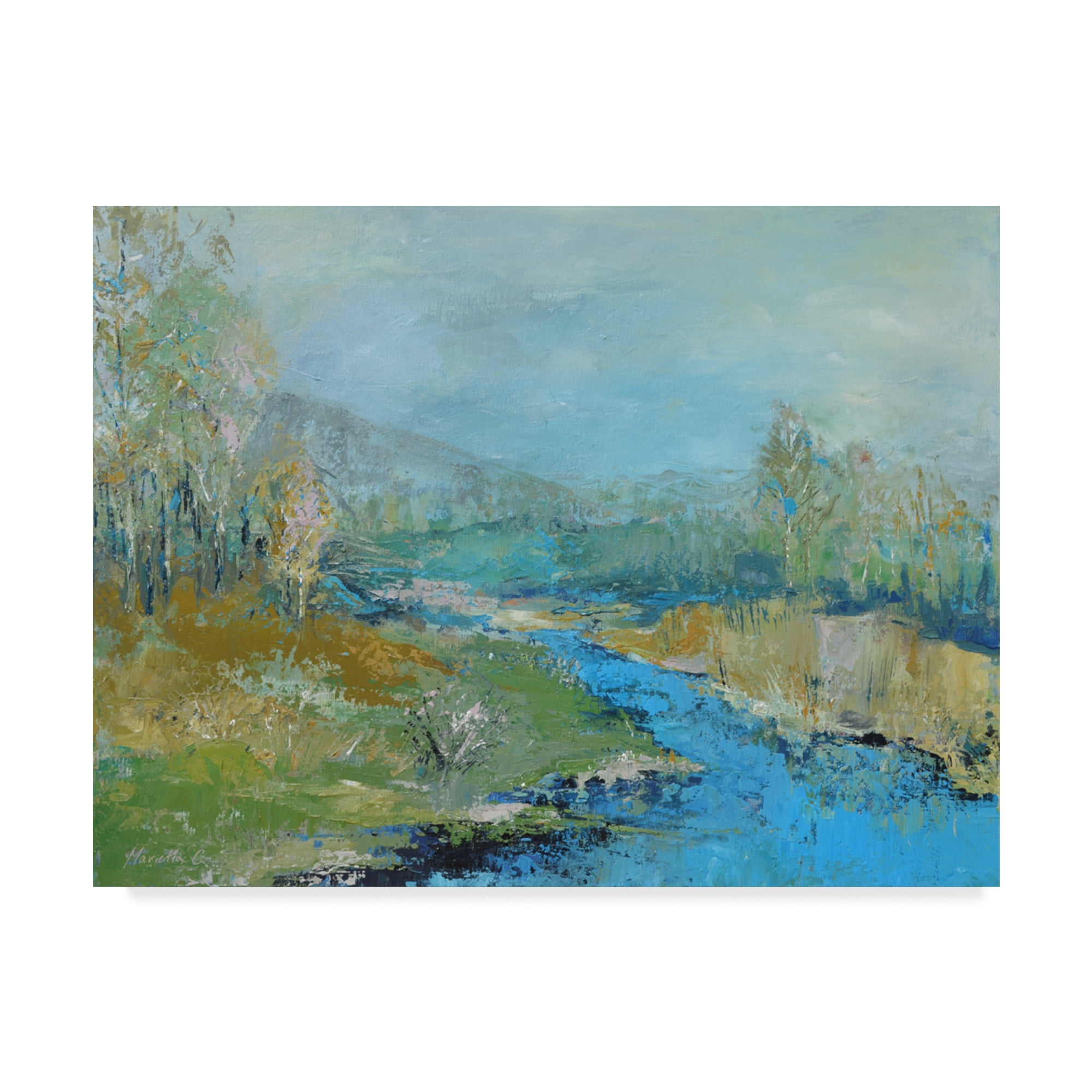Trademark Fine Art 'River Painting' Canvas Art by Marietta Cohen Art And Design