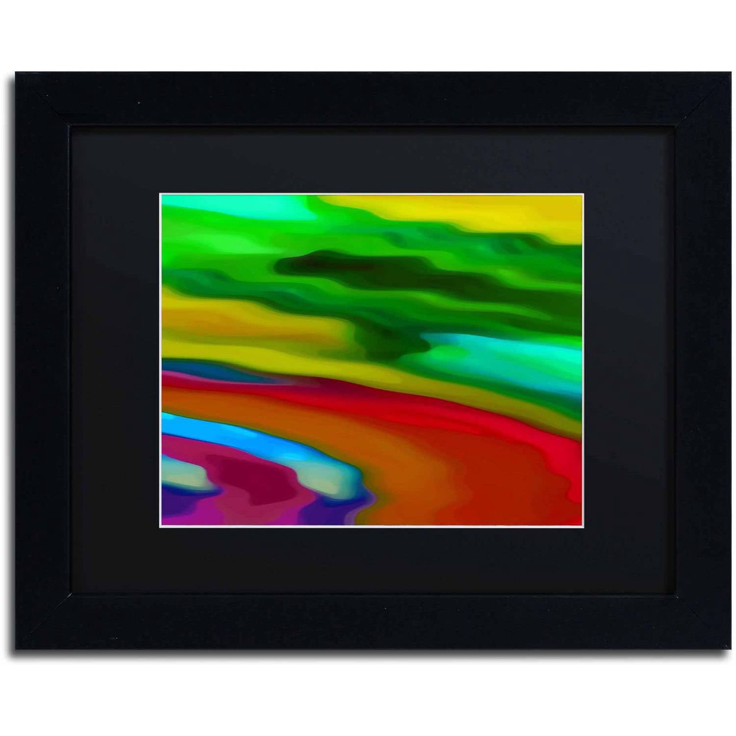 Trademark Fine Art "River Runs Through 3" Canvas Art by Amy Vangsgard Black Matte, Black Frame