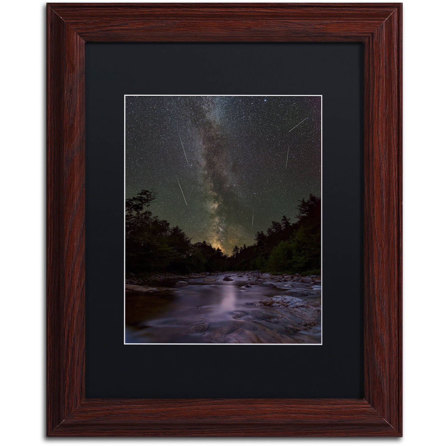Trademark Fine Art "River Runs Through" Canvas Art by Michael Blanchette Photography Black Matte, Wood Frame