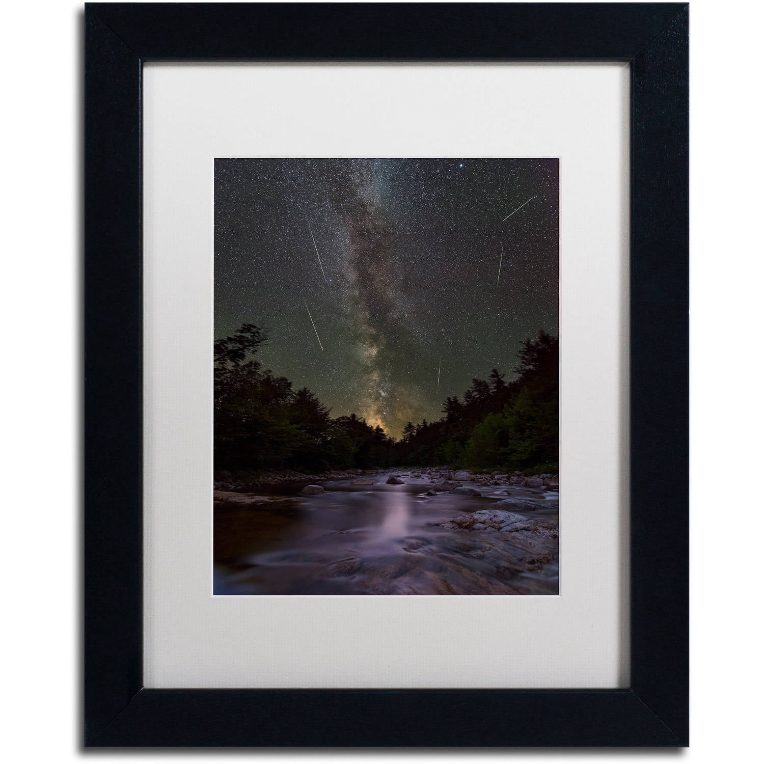 Trademark Fine Art "River Runs Through" Canvas Art by Michael Blanchette Photography White Matte, Black Frame