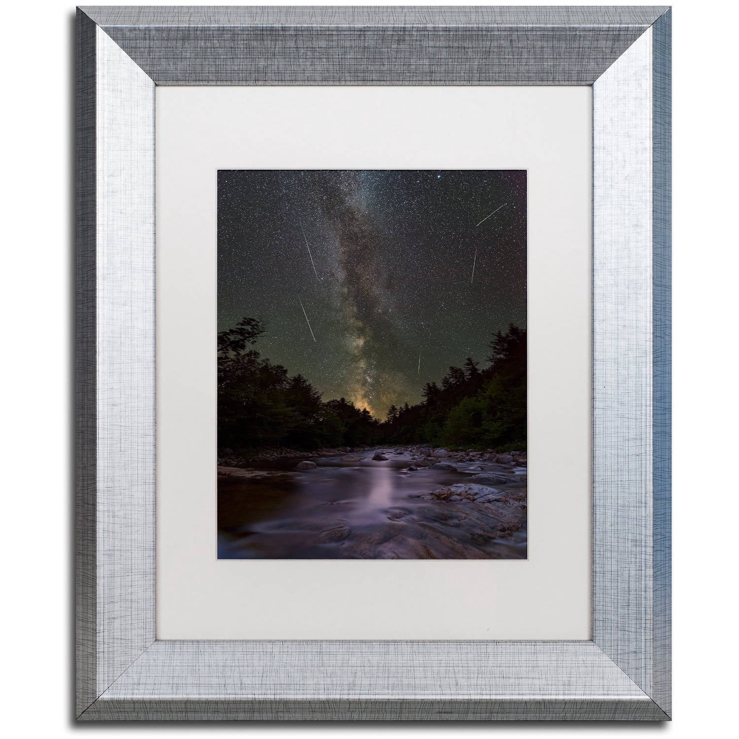 Trademark Fine Art "River Runs Through" Canvas Art by Michael Blanchette Photography White Matte, Silver Frame