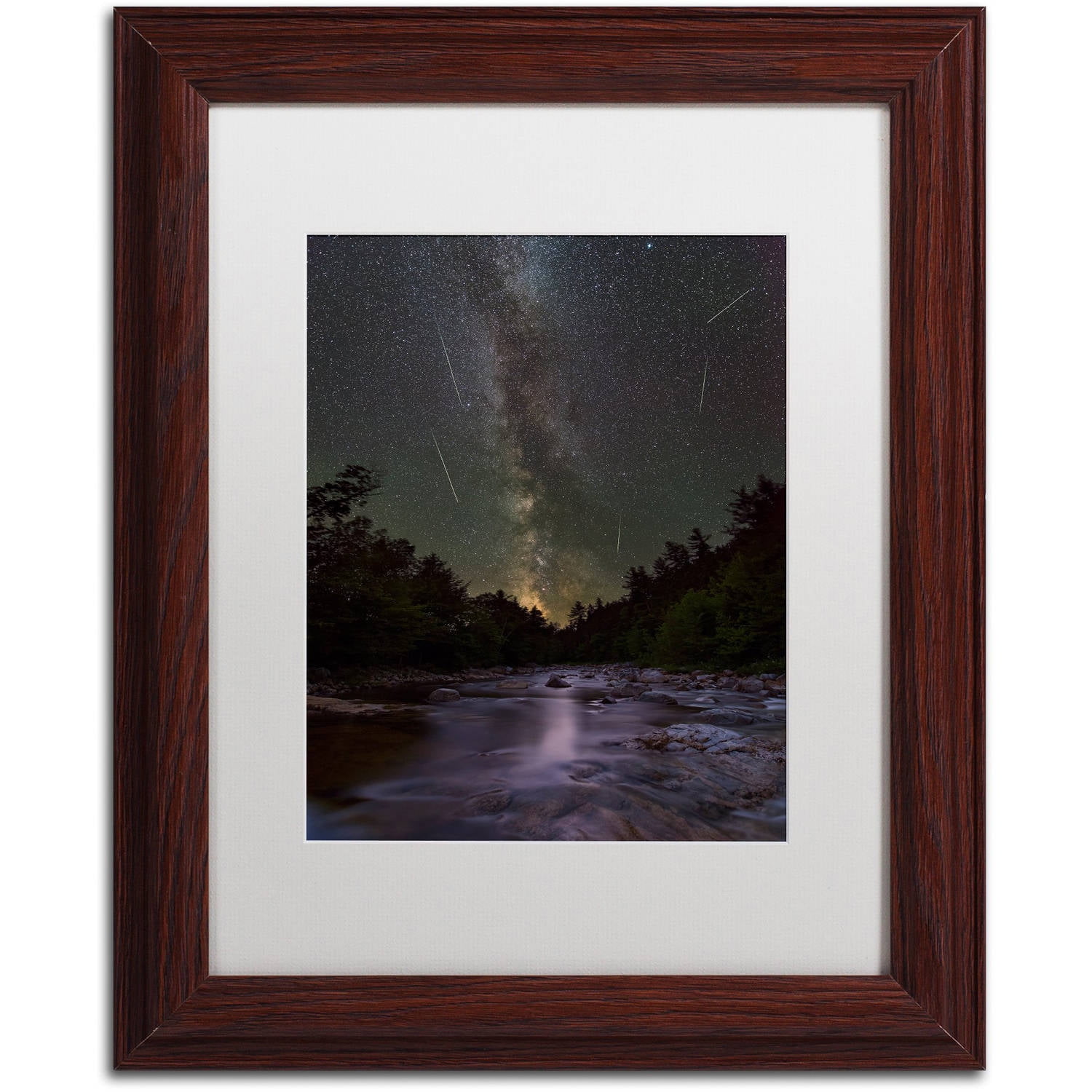 Trademark Fine Art "River Runs Through" Canvas Art by Michael Blanchette Photography White Matte, Wood Frame