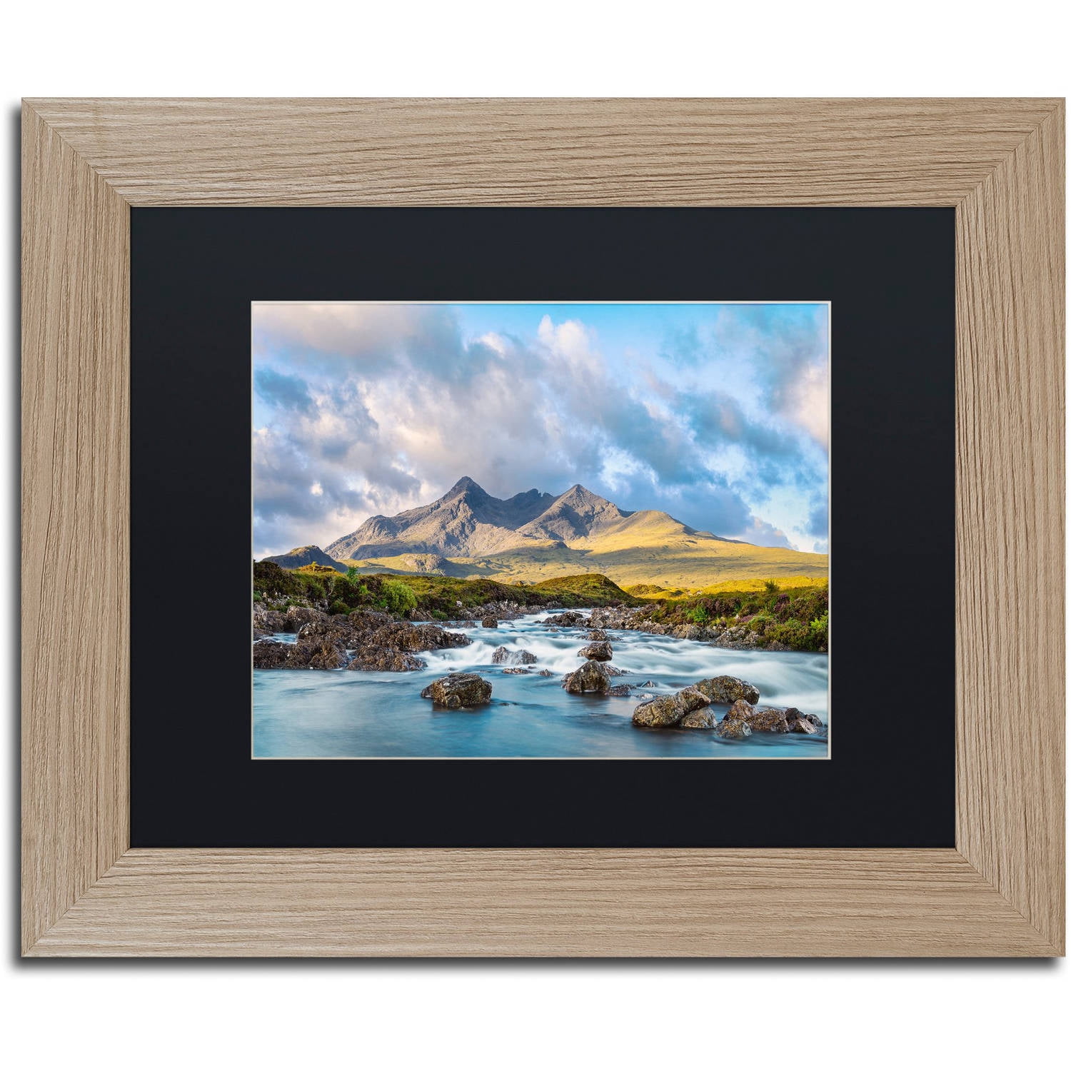 Trademark Fine Art "River Sligachan" Canvas Art by Michael Blanchette Photography Black Matte, Birch Frame