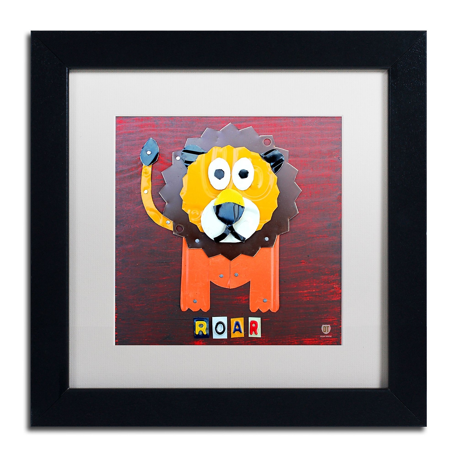 Trademark Fine Art 'Roar The Lion' Canvas Art by Design Turnpike, White Matte, Black Frame